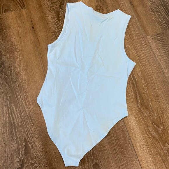 Beverly Hills California Light Blue Sleeveless Bodysuit With Snap Closure By For - Picture 4 of 5